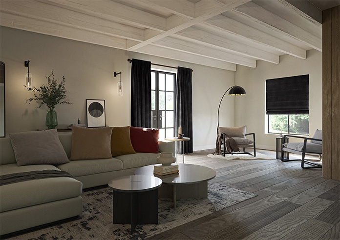 Florence Faux Suede, Classic Black - Made to Measure Curtains - Image 8